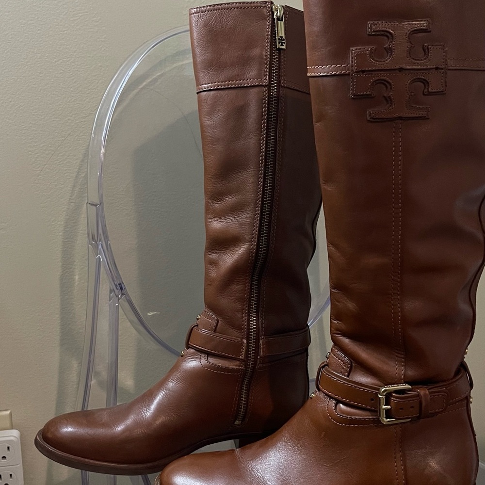 Brown Leather Knee-High Boots